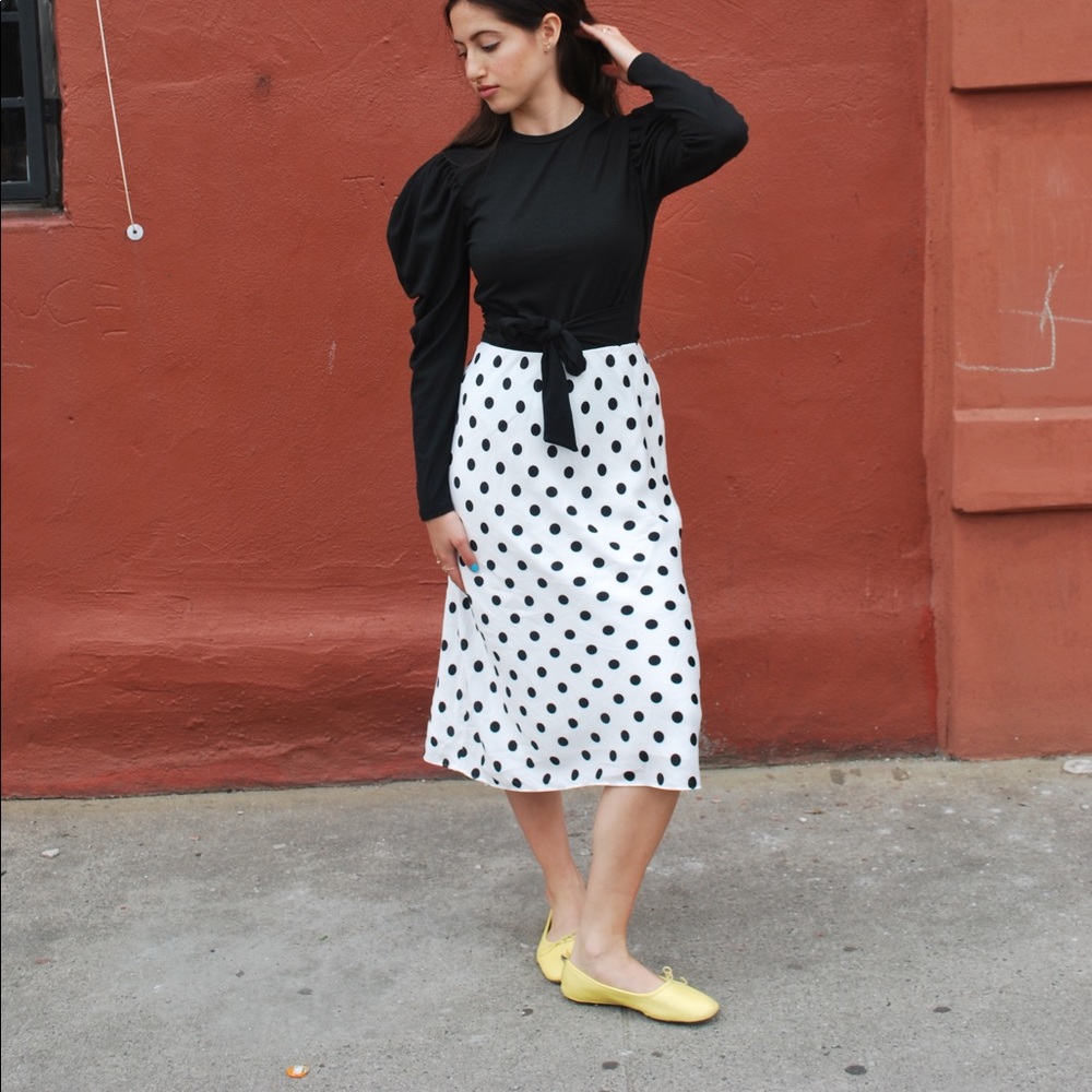 Polka dot slip skirt